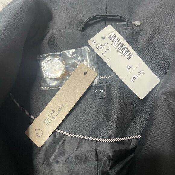 New with Tags Reitmans Trench Coat Black Womens Size XL Water Repellant - Picture 2 of 9